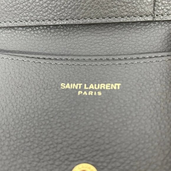 Auth SAINT LAURENT PARIS Cassandre 613536 Gray Leather - Business Card Holder - Picture 4 of 4